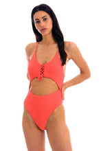 Load image into Gallery viewer, Model Front: Rio De Sol One-Piece Dots-Tabata Ivy Strap