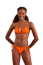 Load image into Gallery viewer, Model Front: Rio De Sol Top Top Dots-Orange Frufru
