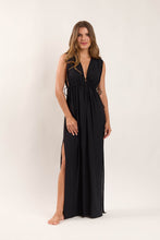 Load image into Gallery viewer, Model Front: Rio De Sol Maxi Dresses Black Long Dress Soleil