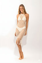 Load image into Gallery viewer, Model Front: Rio De Sol Midi Dress Offwhite Serena Dress