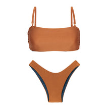 Load image into Gallery viewer, Product Front: Rio De Sol Set Set Nocciola Bandeau-Reto High-Leg