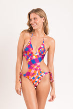 Load image into Gallery viewer, Model Front: Rio De Sol One-Piece Funny Trikini-Comfy