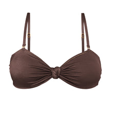 Load image into Gallery viewer, Product Front: Rio De Sol Top Top Shimmer-Coffee Bandeau-Joy