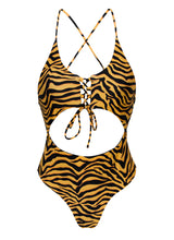 Load image into Gallery viewer, Product Front: Rio De Sol One-Piece Wild-Orange Ivy Strap