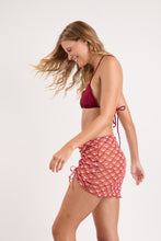 Load image into Gallery viewer, Image 03: Rio De Sol Beach Skirt Floral-Scales Mini Skirt Ruched
