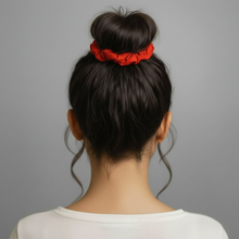 Load image into Gallery viewer, Model Back: Rio De Sol Hair Accessory Rouge Scrunchie
