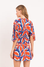 Load image into Gallery viewer, Model Back: Rio De Sol Mini Dress Leaves Mini Dress
