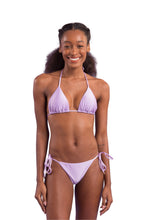 Load image into Gallery viewer, Model Front: Rio De Sol Bottom Bottom Shimmer-Harmonia Cheeky-Tie
