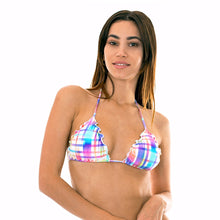 Load image into Gallery viewer, Model Front: Rio De Sol Top Soutien Plaid Frufru
