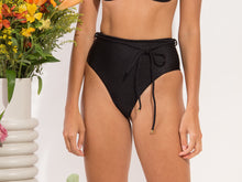 Load image into Gallery viewer, Bottom Shimmer-Black Belted-High-Waist
