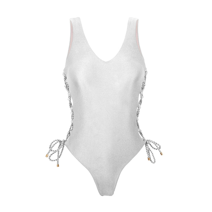 Product Front: Rio De Sol One-Piece Shimmer-White Zoe